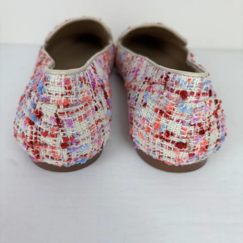 Ann Taylor Pink Tweed Flats Loafer Pointed Toe 9M
